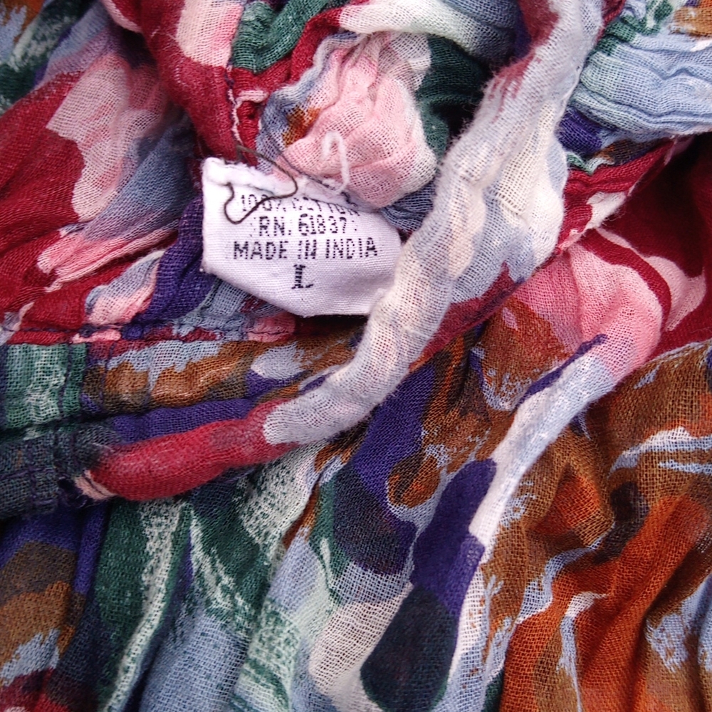 Flowy Lightweight Printed Pattern Drawstring Skirt - image 8